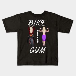 Bike, Gym, Repeat Kids T-Shirt
